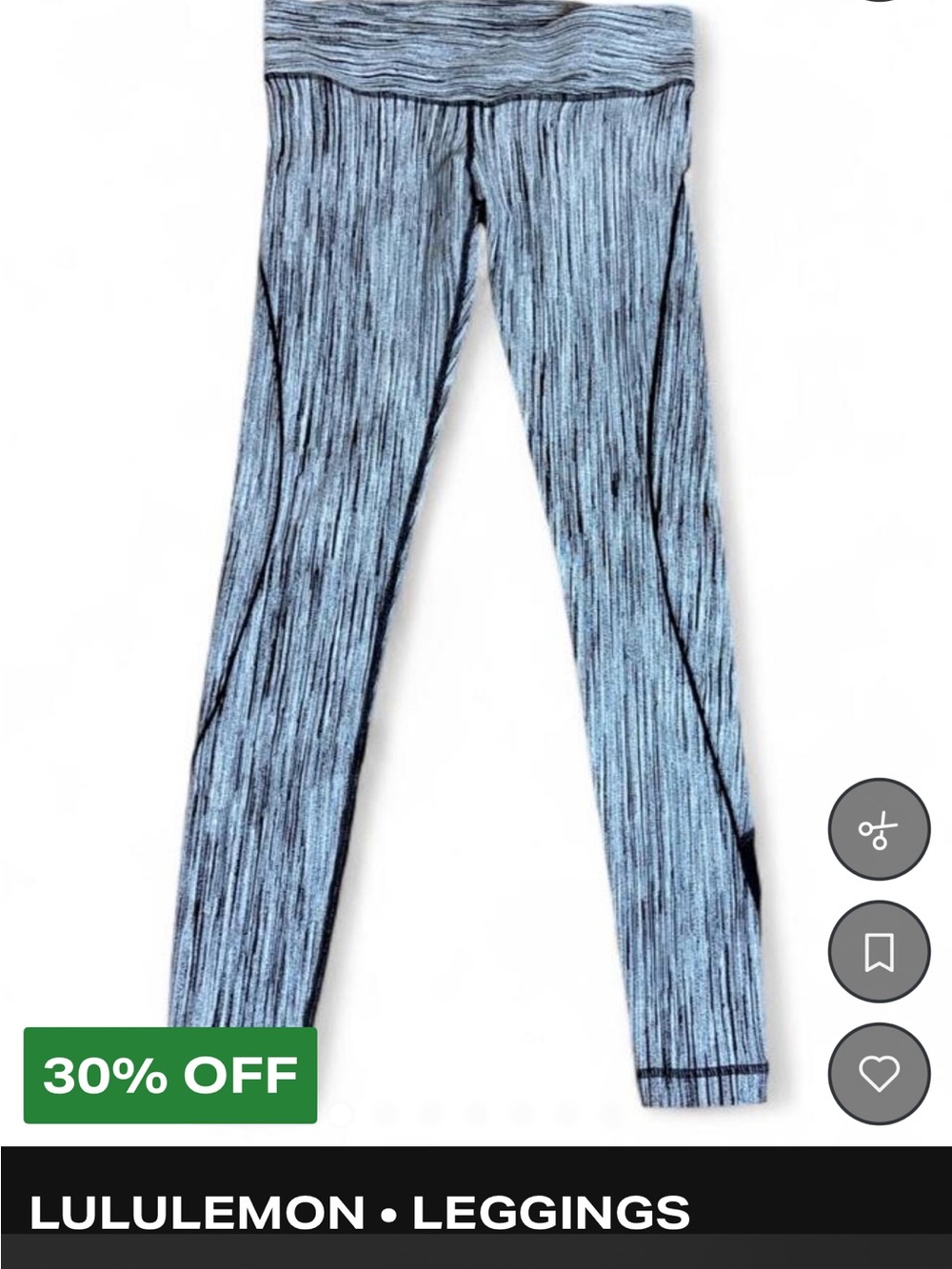 lululemon athletica Gray Marled Leggings with Black Panels